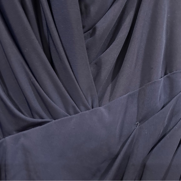 La Femme 26955 Navy Ruched Jersey Gown 10 - Picture 4 of 7